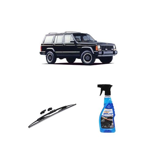 KIT LIMPA VIDROS SPRAY TECBRILHO 500ML PARA-BRISA TECBRIL + PALHETA UNIVERSAL FORTLINE 18'' REDUX32 CHEROKEE DE 1990 A 2001