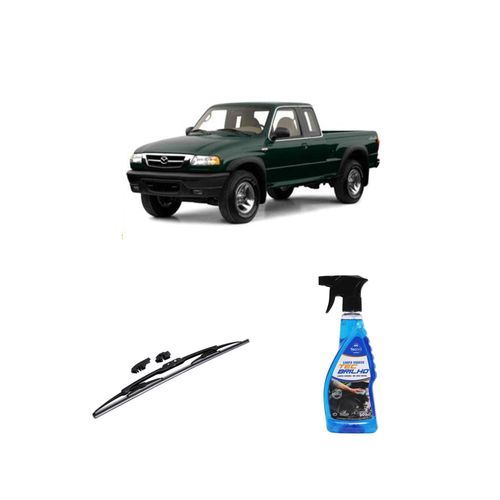 KIT LIMPA VIDROS SPRAY TECBRILHO 500ML PARA-BRISA TECBRIL + PALHETA UNIVERSAL FORTLINE 18'' REDUX32 MAZDA PICK-UP B2500 DE 1997 A 2000