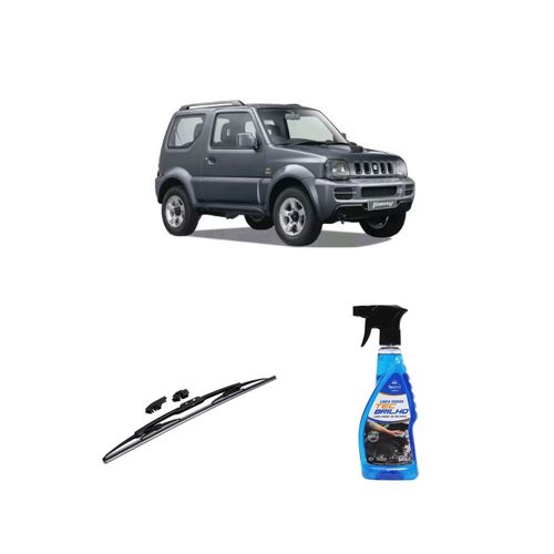 KIT LIMPA VIDROS SPRAY TECBRILHO 500ML PARA-BRISA TECBRIL + PALHETA UNIVERSAL FORTLINE 18'' REDUX32 JIMNY DE 2000 A 2021