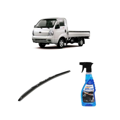 Kit Limpa Vidros Spray Tecbrilho 500mL Para-Brisa Tecbril + Palheta Totalclip Hybrid 20" Redux32 BONGO K2700 de 1998 a 2004