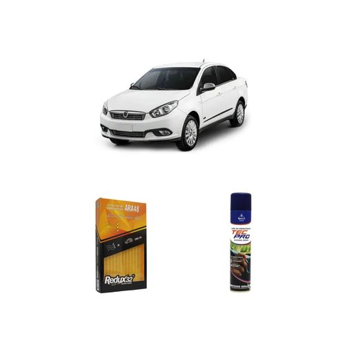 KIT FILTRO DE AR ARA48 + LIMPA AR CONDICIONADO GRAND SIENA 1.6 FLEX NOVO E-TORQ DE 2012 A 2016