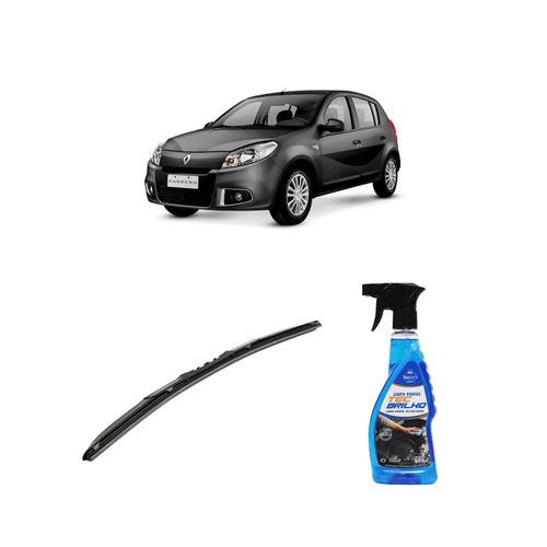 Kit Limpa Vidros Spray Tecbrilho 500mL Para-Brisa Tecbril + Palheta Totalclip Hybrid 20" Redux32 SANDERO de 2008 a 2014