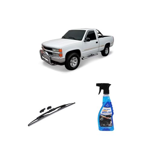 KIT LIMPA VIDROS SPRAY TECBRILHO 500ML PARA-BRISA TECBRIL + PALHETA UNIVERSAL FORTLINE 18'' REDUX32 SILVERADO DE 1997 A 2002