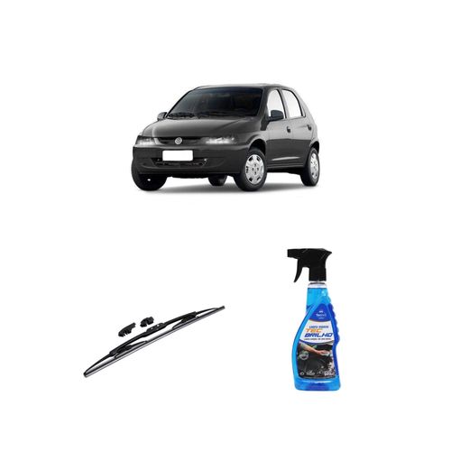 KIT LIMPA VIDROS SPRAY TECBRILHO 500ML PARA-BRISA TECBRIL + PALHETA UNIVERSAL FORTLINE 18'' REDUX32 CELTA DE 2004 A 2013