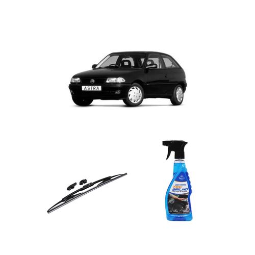 KIT LIMPA VIDROS SPRAY TECBRILHO 500ML PARA-BRISA TECBRIL + PALHETA UNIVERSAL FORTLINE 18'' REDUX32 ASTRA DE 1994 A 1996