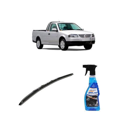 Kit Limpa Vidros Spray Tecbrilho 500mL Para-Brisa Tecbril + Palheta Totalclip Hybrid 20" Redux32 SAVEIRO de 1998 a 2009