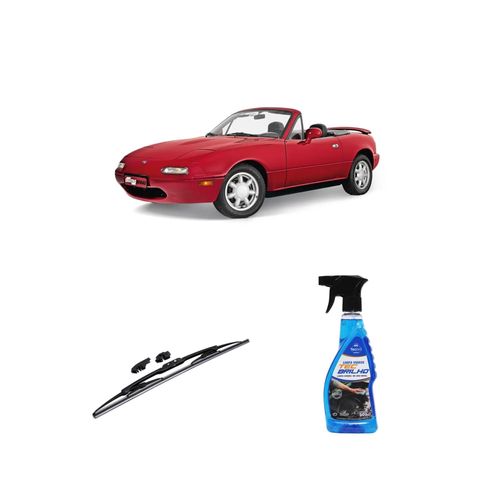 KIT LIMPA VIDROS SPRAY TECBRILHO 500ML PARA-BRISA TECBRIL + PALHETA UNIVERSAL FORTLINE 18'' REDUX32 MAZDA MX-5 MIATA DE 1990 A 1995