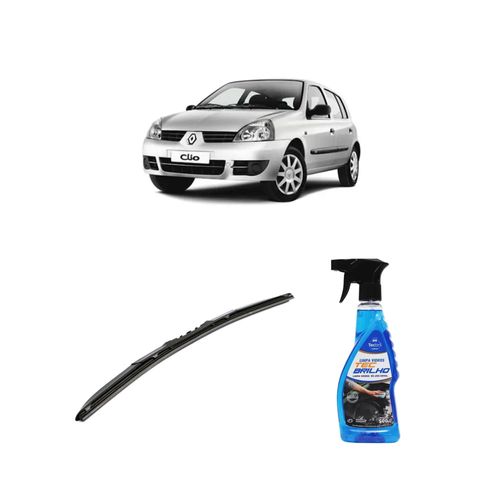 Kit Limpa Vidros Spray Tecbrilho 500mL Para-Brisa Tecbril + Palheta Totalclip Hybrid 20" Redux32 CLIO de 1999 a 2022