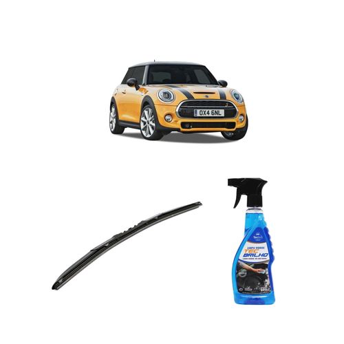 Kit Limpa Vidros Spray Tecbrilho 500mL Para-Brisa Tecbril + Palheta Totalclip Hybrid 20" Redux32 COOPER S de 2012 a 2022