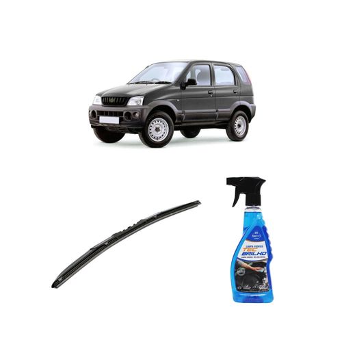 Kit Limpa Vidros Spray Tecbrilho 500mL Para-Brisa Tecbril + Palheta Totalclip Hybrid 20" Redux32 TERIOS de 1997 a 1999