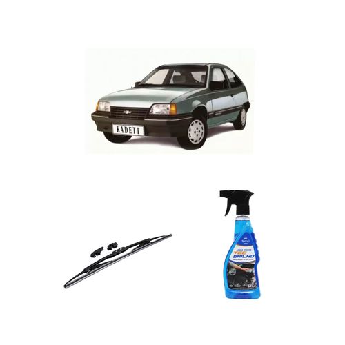 KIT LIMPA VIDROS SPRAY TECBRILHO 500ML PARA-BRISA TECBRIL + PALHETA UNIVERSAL FORTLINE 18'' REDUX32 KADETT DE 1989 A 1998