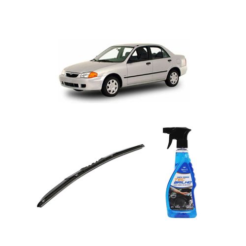 Kit Limpa Vidros Spray Tecbrilho 500mL Para-Brisa Tecbril + Palheta Totalclip Hybrid 20" Redux32 PROTEGÉ de 1990 a 2000