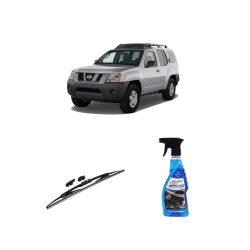 KIT LIMPA VIDROS SPRAY TECBRILHO 500ML PARA-BRISA TECBRIL + PALHETA UNIVERSAL FORTLINE 18'' REDUX32 NISSAN XTERRA DE 2006 A 2021