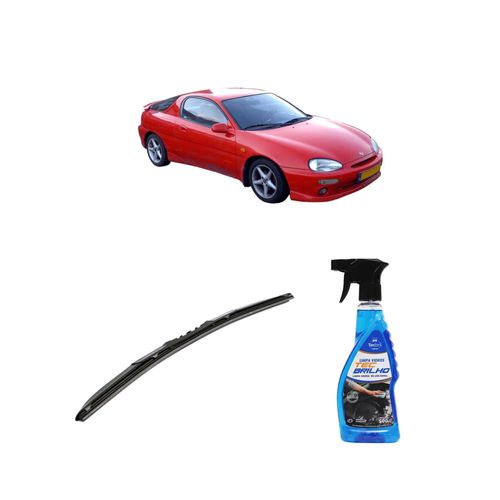 Kit Limpa Vidros Spray Tecbrilho 500mL Para-Brisa Tecbril + Palheta Totalclip Hybrid 20" Redux32 Mazda MX-3 de 1991 a 1998