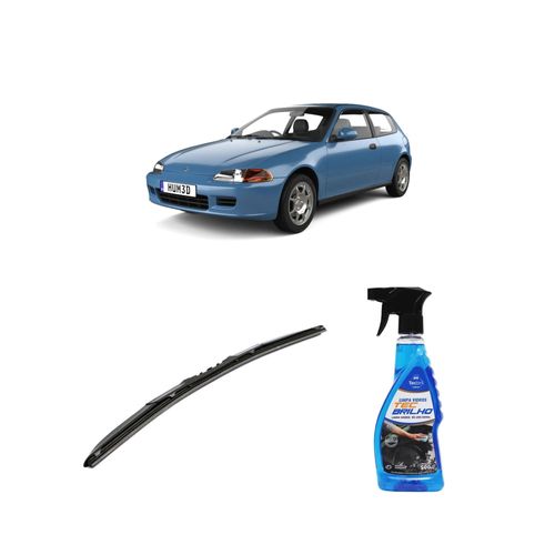Kit Limpa Vidros Spray Tecbrilho 500mL Para-Brisa Tecbril + Palheta Totalclip Hybrid 20" Redux32 CIVIC de 1991 a 2000