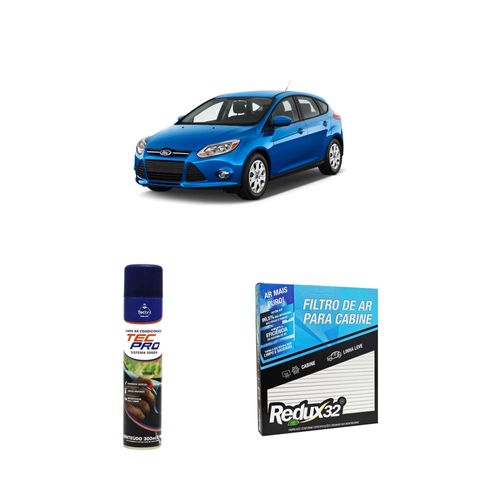 Kit filtro de cabine arc1152 + limpa ar condicionado focus 2014 a 2021