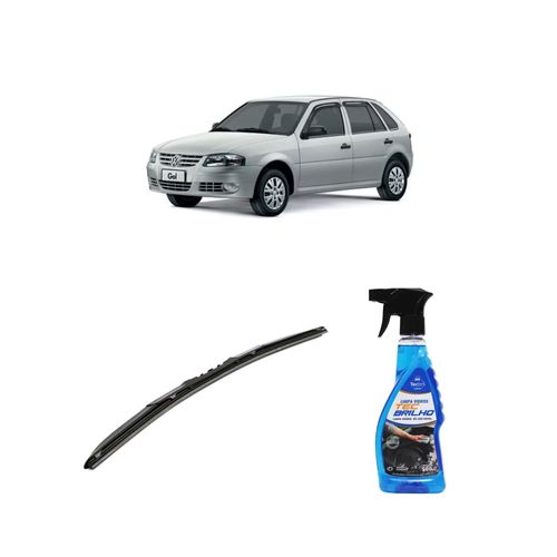 Kit Limpa Vidros Spray Tecbrilho 500mL Para-Brisa Tecbril + Palheta Totalclip Hybrid 20" Redux32 GOL G4 de 2006 a 2008