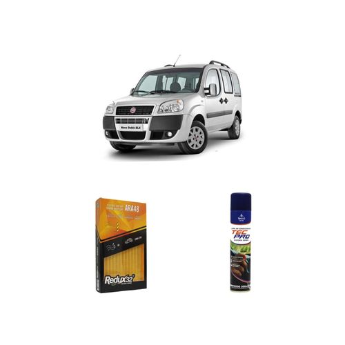 KIT FILTRO DE AR ARA48 + LIMPA AR CONDICIONADO DOBLO 1.8 8V FLEX E-TORQ DE 2010 A 2021