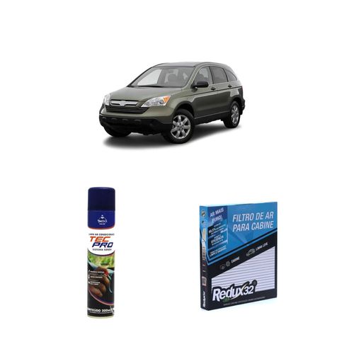 Kit filtro de cabine arc803 + limpa ar condicionado cr-v 2007 a 2021