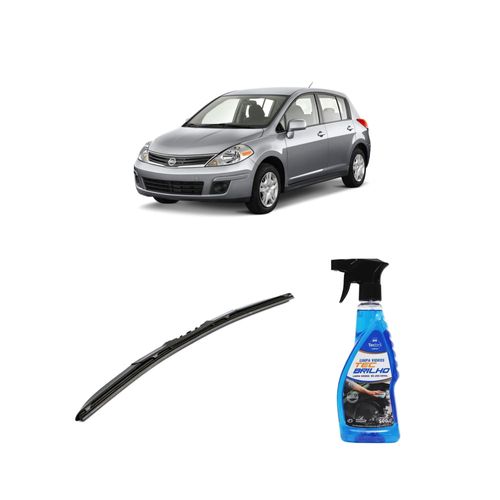 Kit Limpa Vidros Spray Tecbrilho 500mL Para-Brisa Tecbril + Palheta Totalclip Hybrid 20" Redux32 VERSA de 2011 a 2022