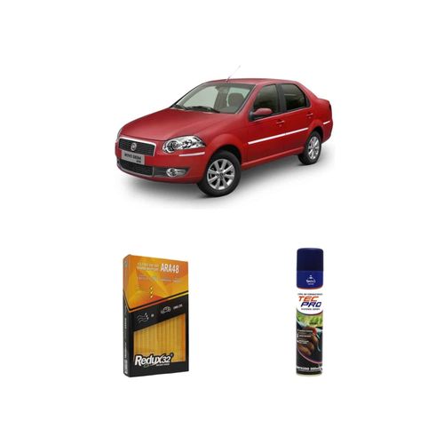 KIT FILTRO DE AR ARA48 + LIMPA AR CONDICIONADO SIENA 1.8 16V FLEX E-TORQ DE 2010 A 2021