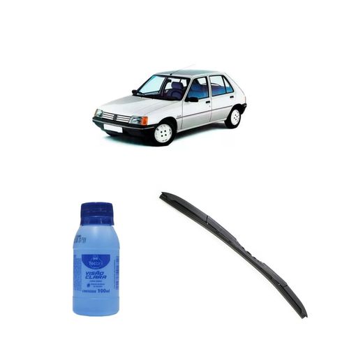 Kit Limpa Vidros Visão Clara 100ml Tecbril + Palheta Totalclip 18" Redux32 Peugeot 205 de 1983 a 1989