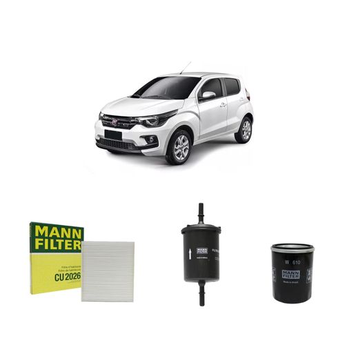 Kit filtros, ar-condicionado, combustível e óleo lubrificante MANN - Mobi 1.0 4cil Flex Fire - Easy / Like / Way 2019