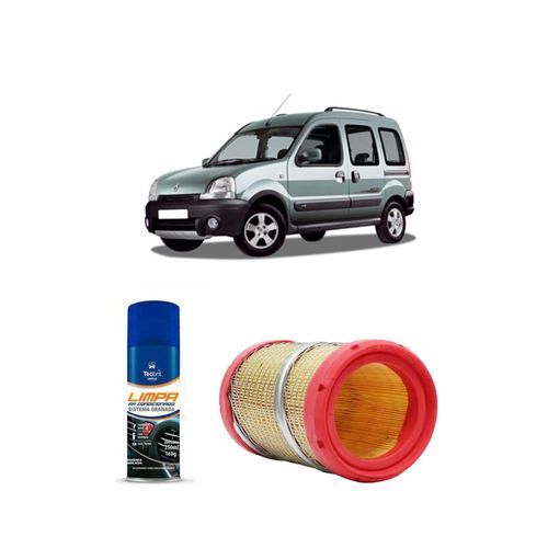 KIT FILTRO DE AR AR7704 TECFIL + LIMPA AR CONDICIONADO TECBRIL RENAULT KANGOO 1.0 8V 2000 A 2005