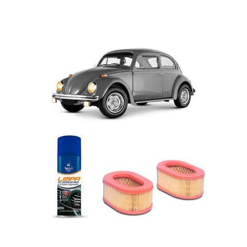 KIT FILTRO DE AR AR6196 TECFIL + LIMPA AR CONDICIONADO TECBRIL VOLKSWAGEN FUSCA 1300 1967 A 1983