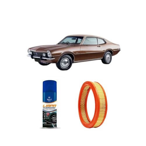 KIT FILTRO DE AR AR6016 TECFIL + LIMPA AR CONDICIONADO TECBRIL FORD MAVERICK 1.6 8V 1973 A 1979
