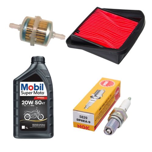 Kit Revisão Filtro ar Gasolina Vela CG 125 Fan 2005 a 2008