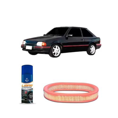 KIT FILTRO DE AR AR6084 TECFIL + LIMPA AR CONDICIONADO TECBRIL FORD ESCORT 1.6 8V 1983 A 1989