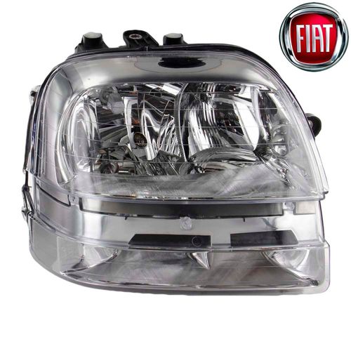 Farol Principal Cromado Com Milha: Doblo 1.3 e 1.8 2002 Até 2009