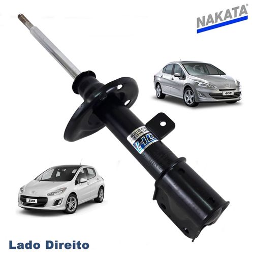 Amortecedor Dianteiro Nakata Pressurizado Lado Direito Peugeot 308 2012 até 2015 e Peugeot 408 Sedan 2011 até 2013