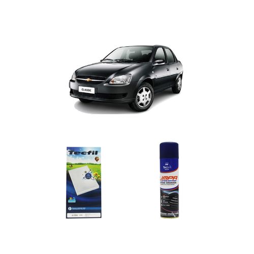 Kit filtro de cabine acp005 + limpa ar condicionado general motors classic 1.0 8v 71cv 2003 a 2005