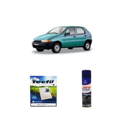 Kit filtro de cabine acp100 + limpa ar condicionado fiat palio 1.6 8v 1998 a 2000