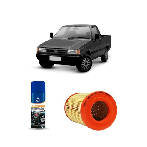 KIT FILTRO DE AR AR3147 TECFIL + LIMPA AR CONDICIONADO TECBRIL FIAT FIORINO 1.5 8V 1991 A 1994