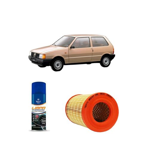 KIT FILTRO DE AR AR3147 TECFIL + LIMPA AR CONDICIONADO TECBRIL FIAT UNO 1.6 8V 1990 A 1993