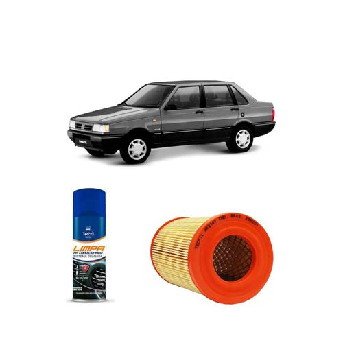 KIT FILTRO DE AR AR3147 TECFIL + LIMPA AR CONDICIONADO TECBRIL FIAT PRÊMIO 1.3 E 1.5 8V 1987 A 1992