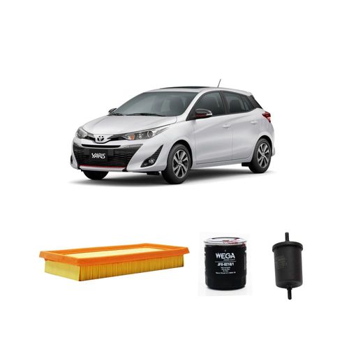 Kit filtros, ar do motor, combustível e óleo lubrificante WEGA - Yaris Flex (XS / XLS) - auto / mecâ 1.5 16v 110cv 2018 até 2021