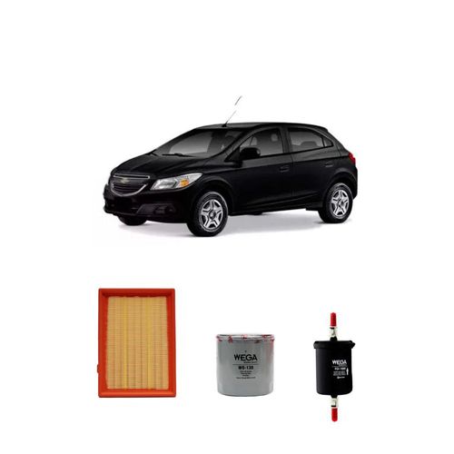 Kit filtros, ar do motor, combustível e óleo lubrificante WEGA - Onix 1.4 Flex 106cv 2012 a 2021