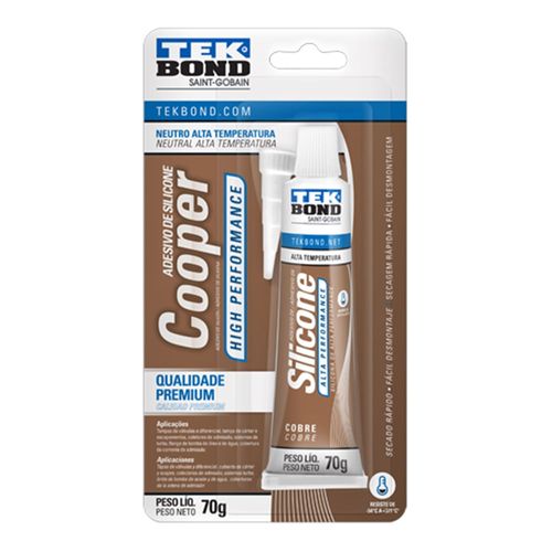 Silicone Alta Performance Oxímico Cobre 70g - Tekbond