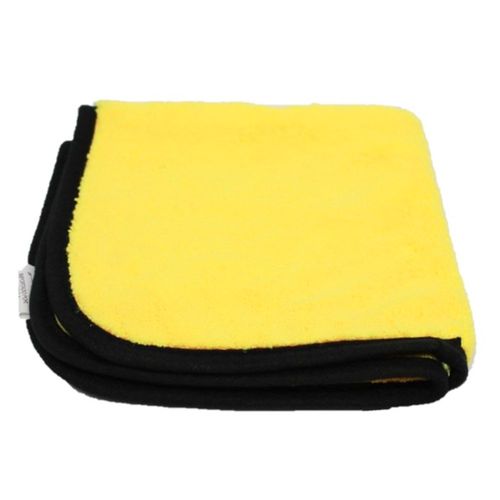 FLANELA DE MICROFIBRA 380GSM AMARELA C/ BORDA PRETA 38X38 DETAILER
