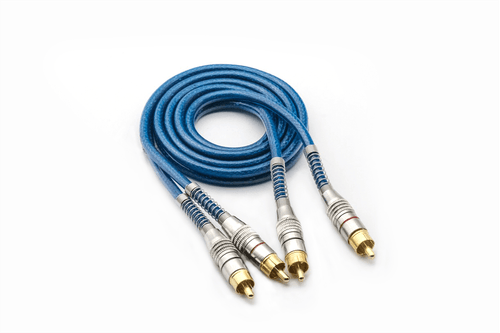 CABO RCA 5MM AZUL PARA SOM AUTOMOTIVO PLUG METAL 1M SVART