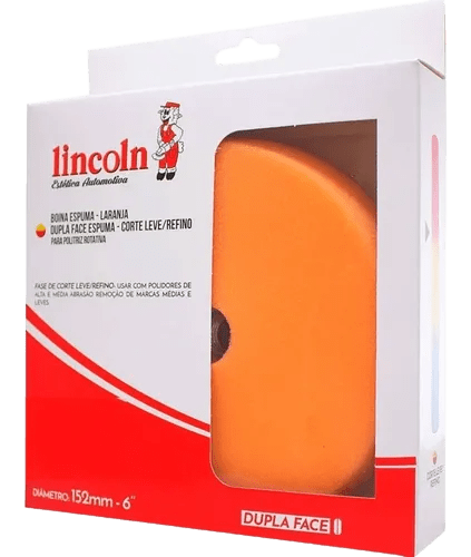 BOINA DE ESPUMA DUPLA FACE CORTE LEVE/REFINO 6 POLEGADAS LARANJA LINCOLN