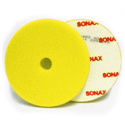 BOINA DE ESPUMA REFINO AMARELA COM FURO 5 POLEGADAS 143MM SONAX