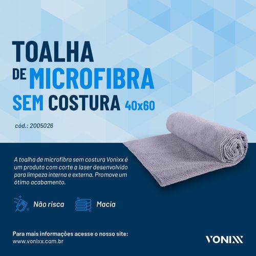 TOALHA MICROFIBRA SEM COSTURA 40X60 350GSM VONIXX