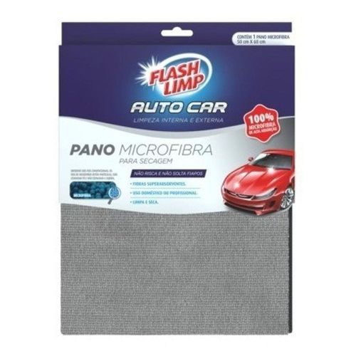 PANO DE MICROFIBRA PARA SECAGEM 50x60cm AUTO CAR FLASH LIMP