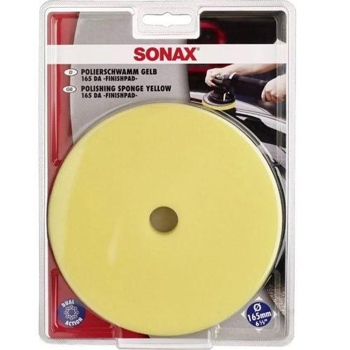 BOINA DE ESPUMA AMARELA COM FURO 165MM SONAX