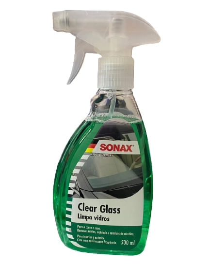 CLEAR GLASS LIMPA VIDROS, FARÓIS E ESPELHOS 500ML SONAX